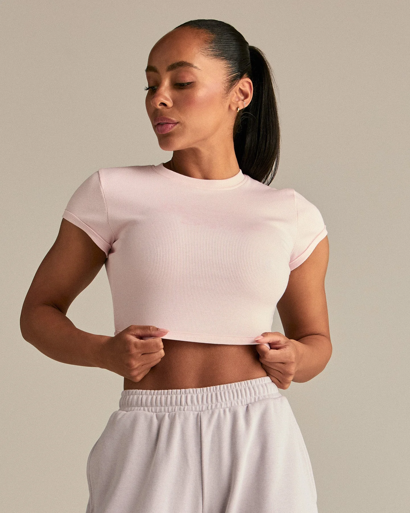 Comfort Graphic Ribbed Baby T-Shirt | Ballet Pink