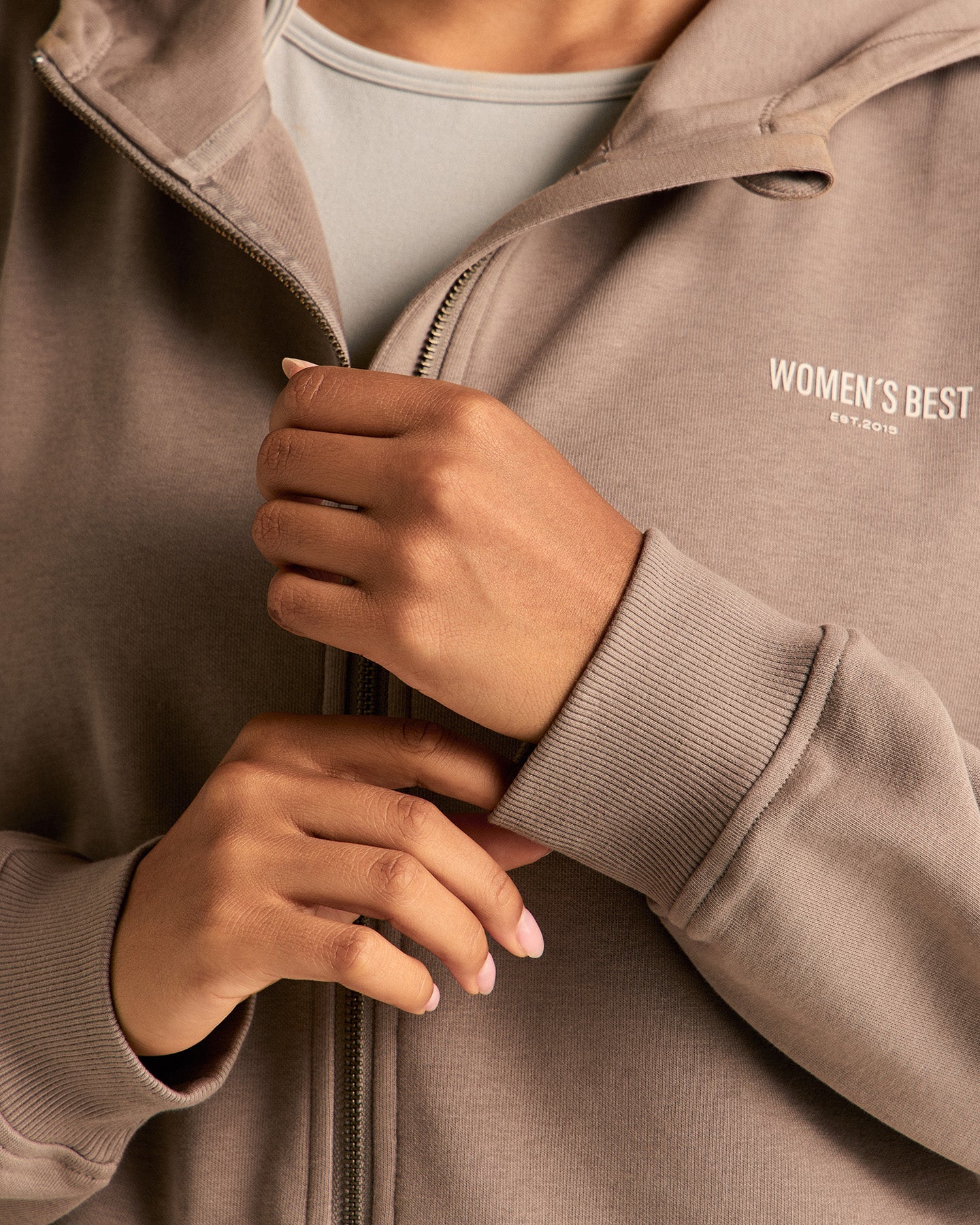 Comfort Lightweight Draw Hem Hoodie | Taupe Grey - Image 3