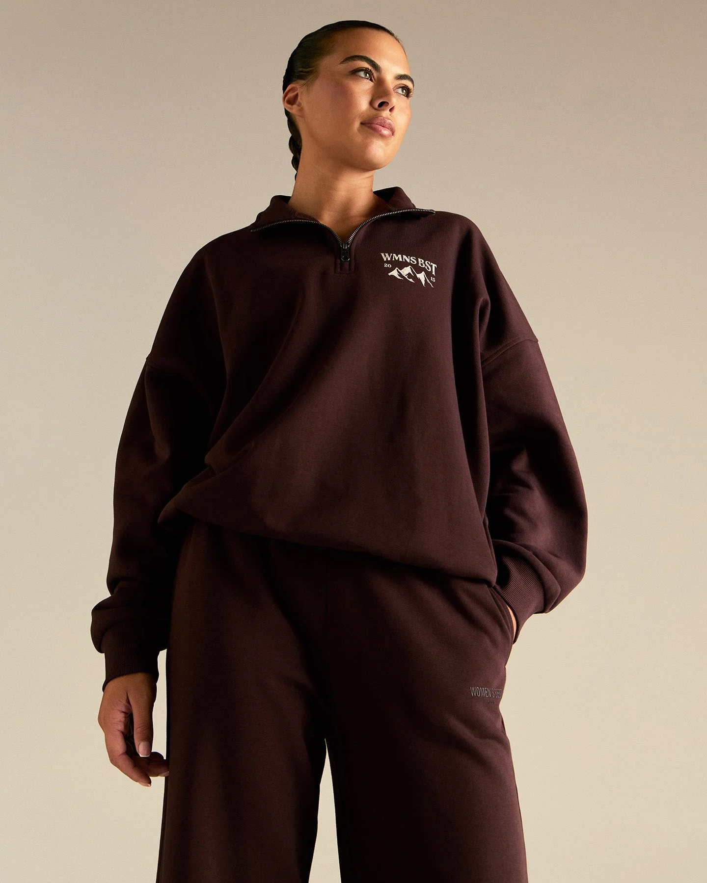 Comfort Outdoor 1/4 Zip Graphic Sweat | Cafe Noir - Image 8