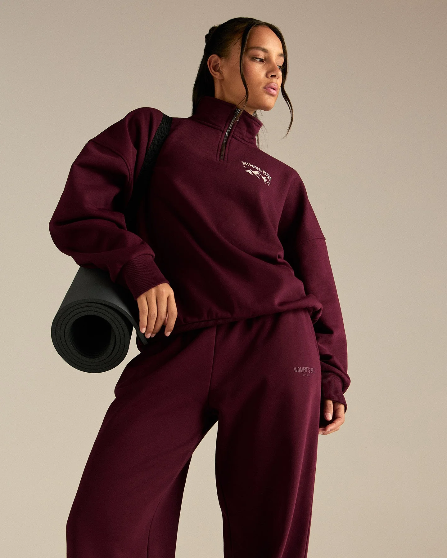 Comfort Outdoor 1/4 Zip Graphic Sweat | Merlot - Image 8