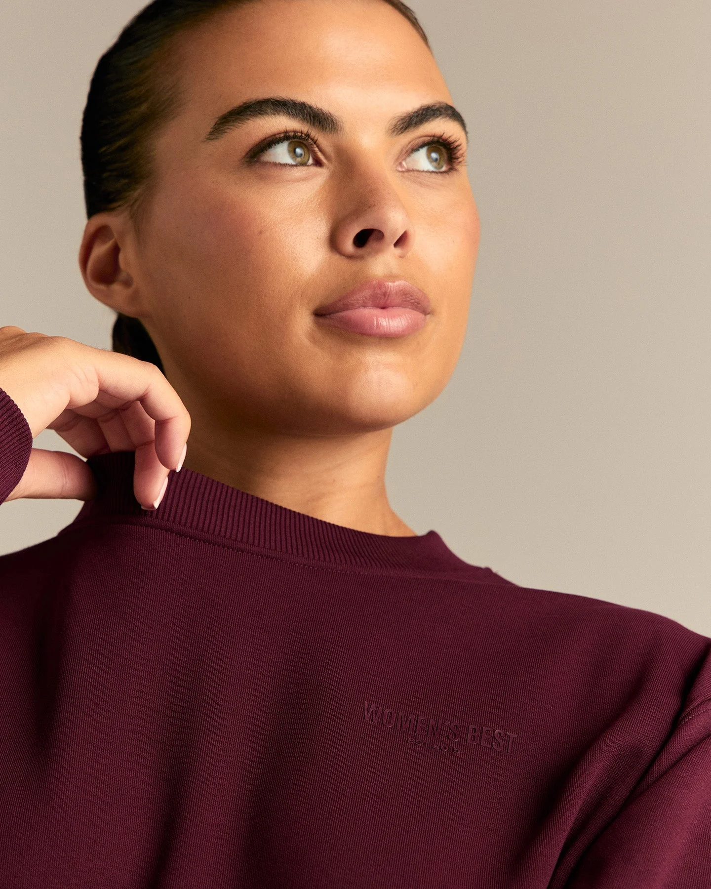 Comfort Outdoor Cropped Crew Neck | Merlot - Image 8