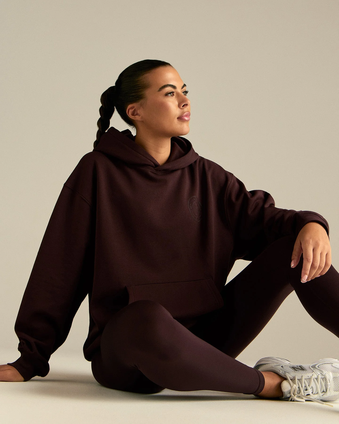 Comfort Oversized Health Club Graphic Hoodie | Cafe Noir - Image 7
