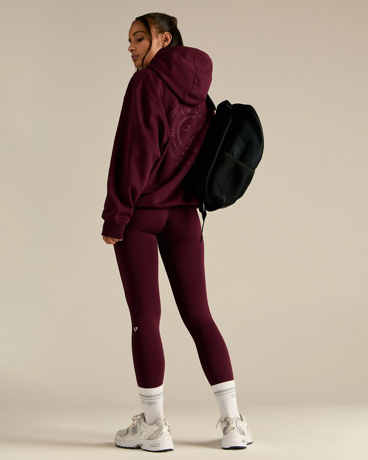 Comfort Oversized Health Club Graphic Hoodie | Merlot - Image 2