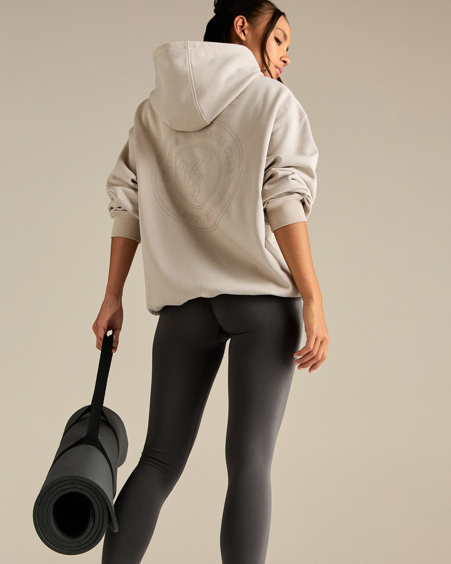 Comfort Oversized Health Club Graphic Hoodie | Stone - Image 2