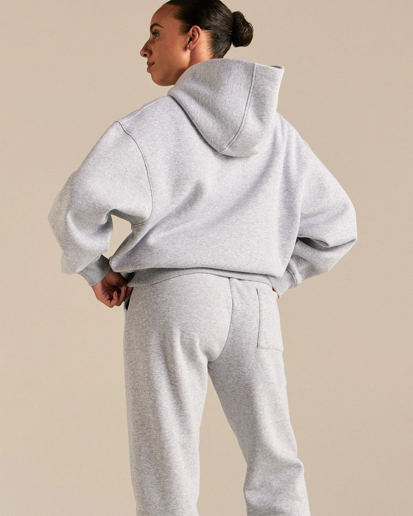 Comfort Oversized Sports Club Hoodie | Silver Grey Marl - Image 2