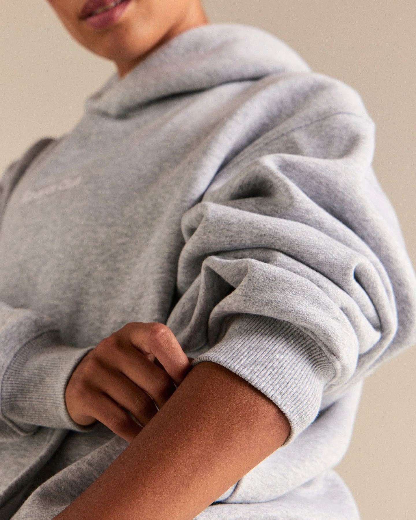 Comfort Oversized Sports Club Hoodie | Silver Grey Marl - Image 7