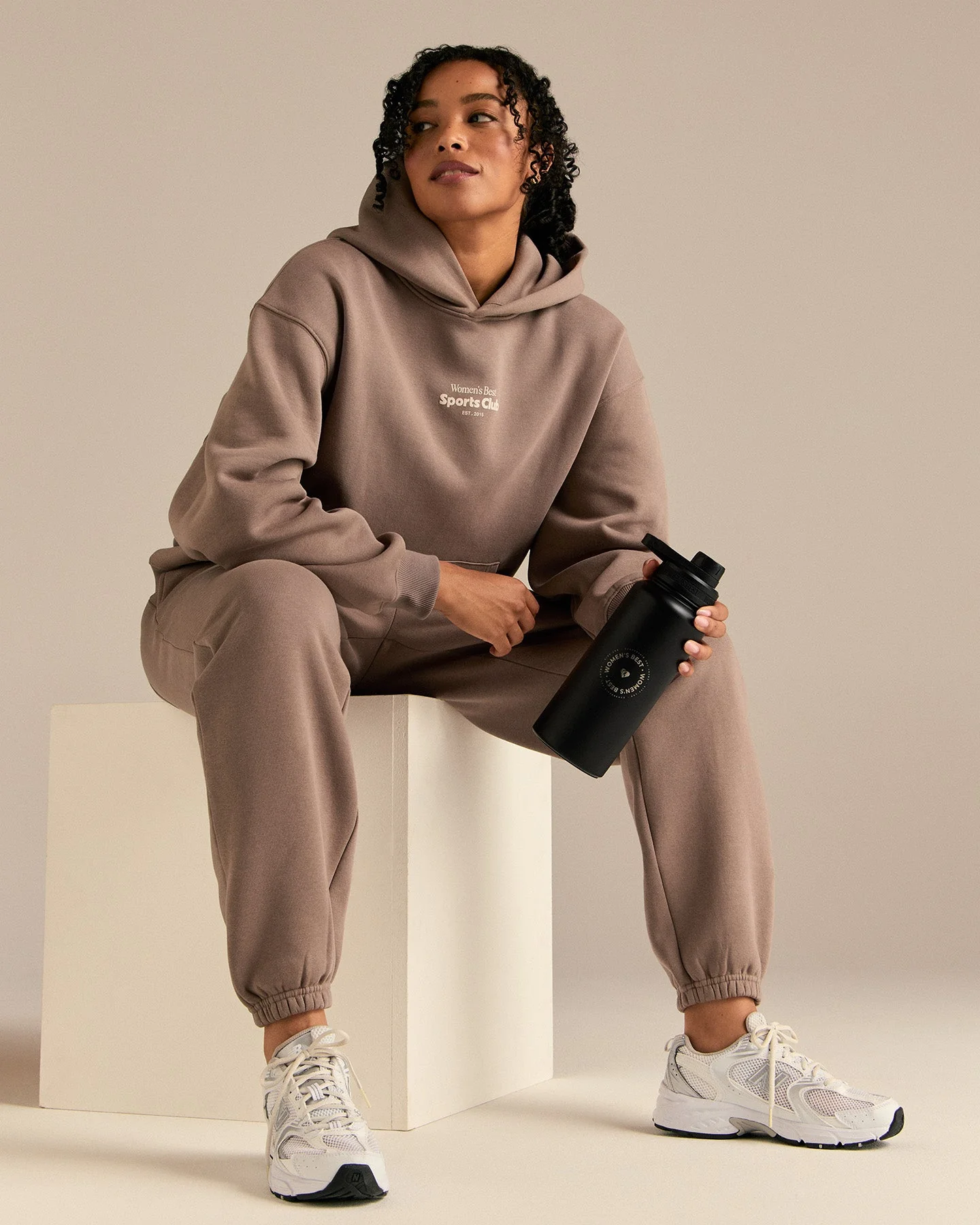 Comfort Oversized Sports Club Hoodie | Taupe Grey - Image 2