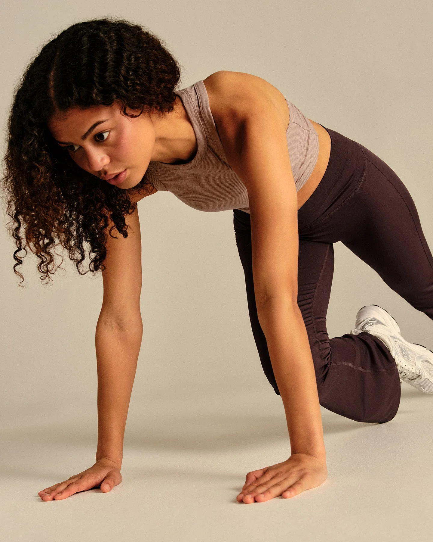 Comfort Ribbed Cropped Tank | Mauve Taupe - Image 2