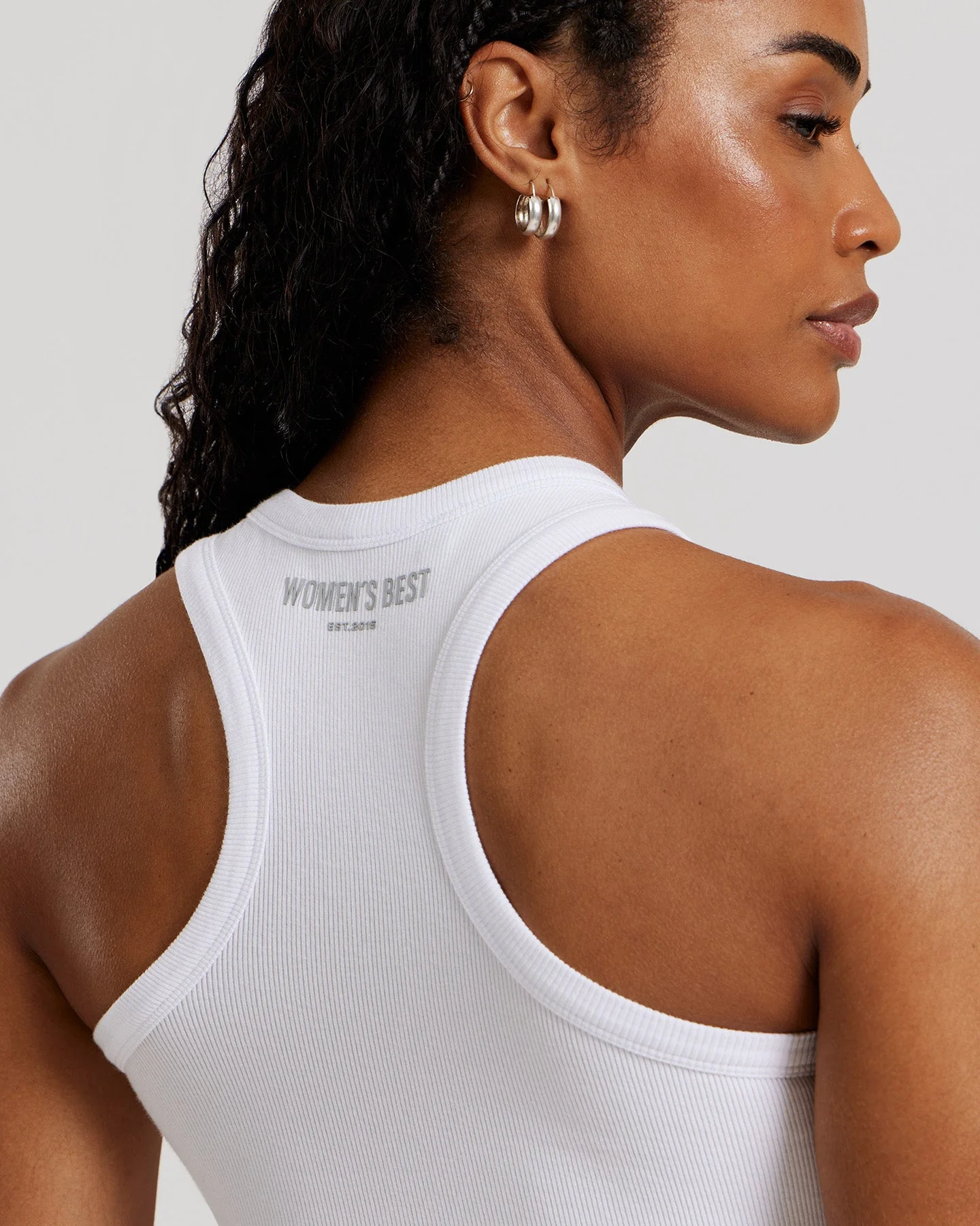 Comfort Ribbed Midi Tank | White - Image 3