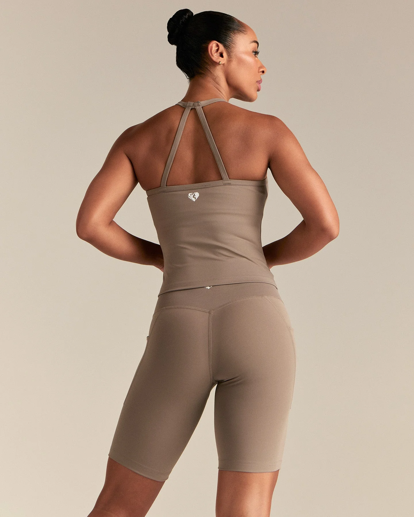 Essential Built-In Bra Midi Tank | Taupe Grey - Image 8