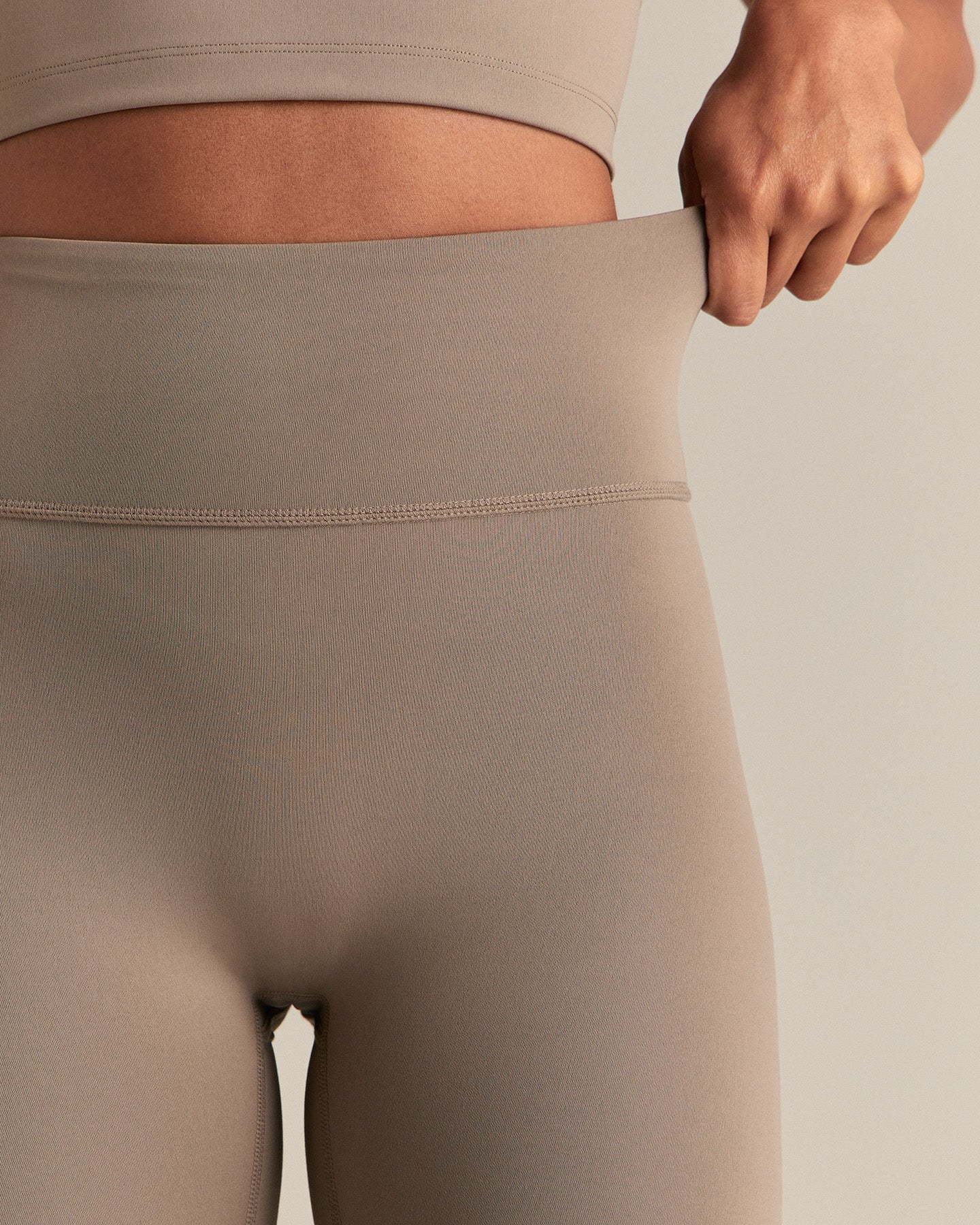 Essential High Waist Leggings | Taupe Grey - Image 4