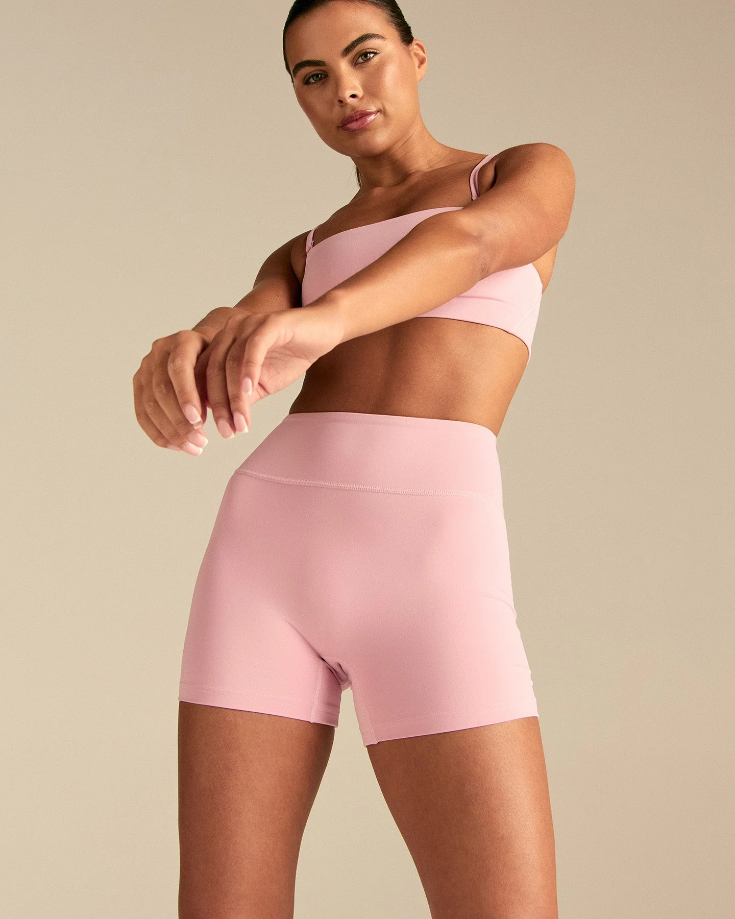 Essential High Waist Shorts | Sweet Pink - Image 3