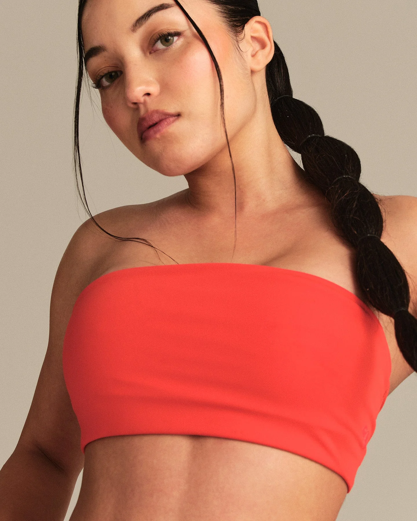 Essential Twist Back Bandeau Bra | Lava Red - Image 7