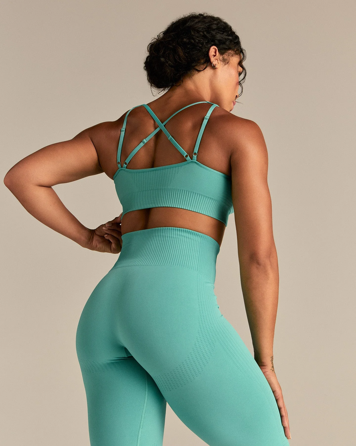 Power Adjustable Sports Bra | Marine Green - Image 8