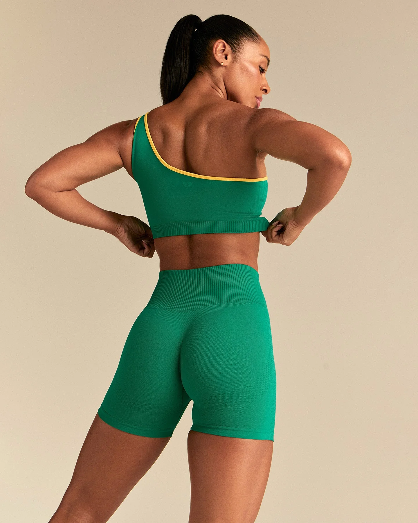 Power One Shoulder Bra | Amazonia Green - Image 3