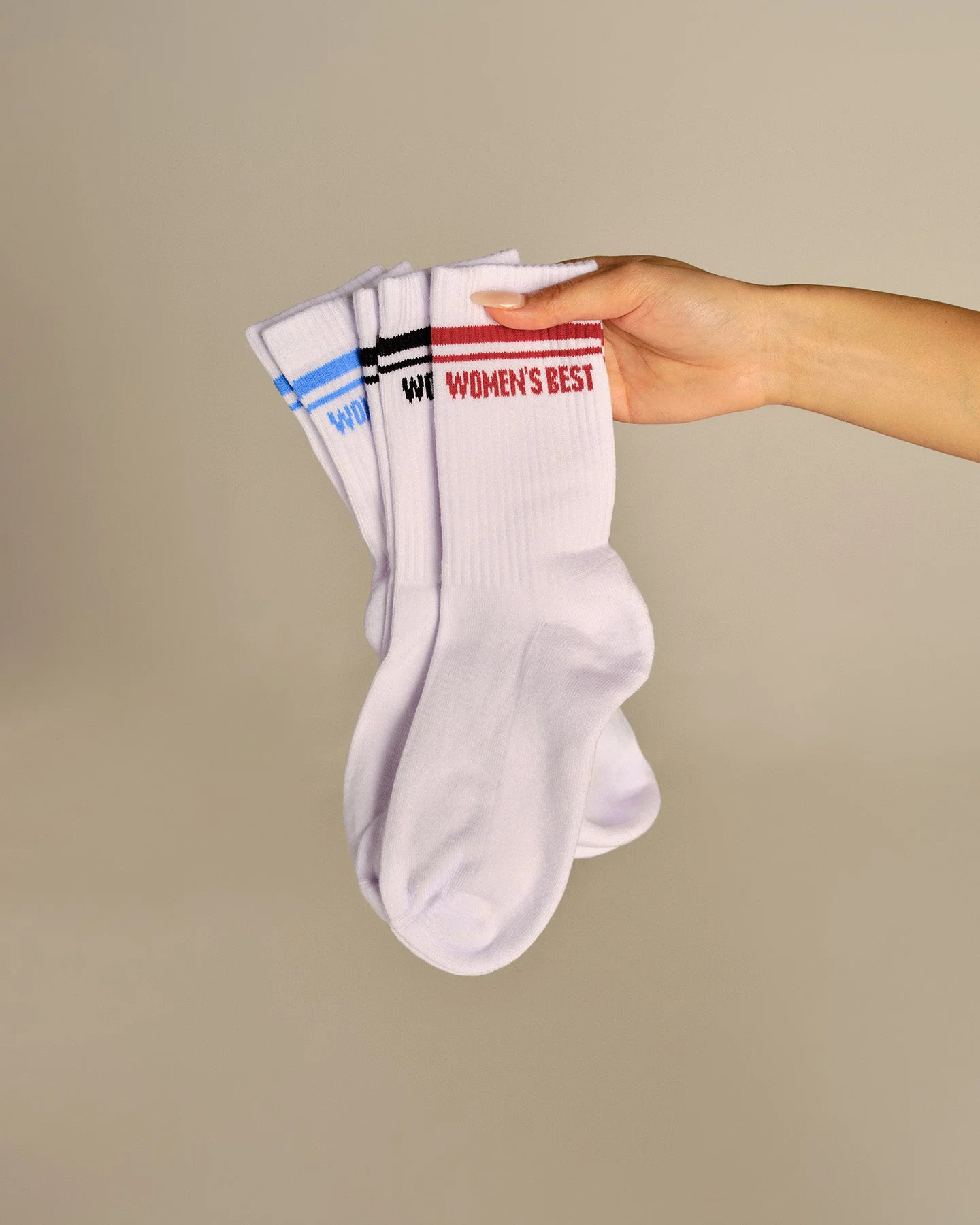 Premium Crew Stripe Socks (3PK) | True Red/Chambray Blue/Black - Image 3