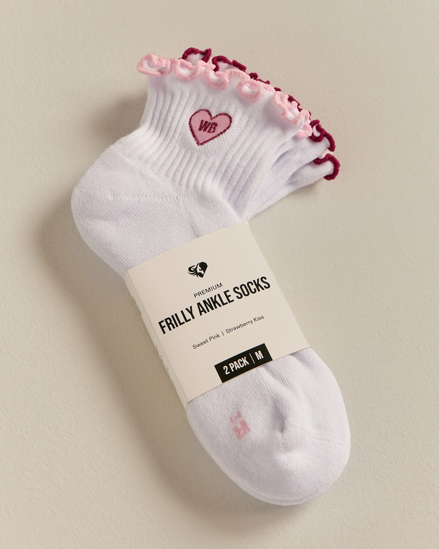Quarter Frilly Ankle Socks (2PK) | Sweet Pink/Strawberry Kiss - Image 5